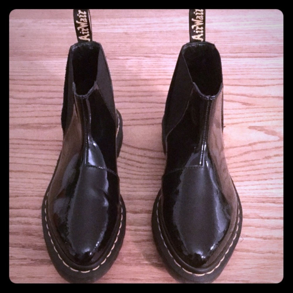 🔥Dr Martens HOT patent leather Bianca Boots Sz 10